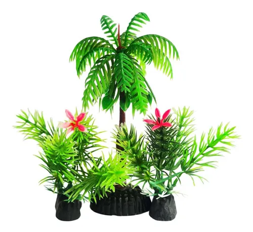 comprar Planta Artificial Tropical Floral Coqueiro Aquário Decoração