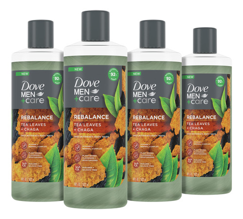 Dove Men + Care Rebalance Body Wash Hojas De Té Y Chaga 4 .