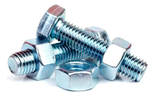 Kit Parafuso Sextavado 6mm Com Porca M6 X 10 - 100 Unidades