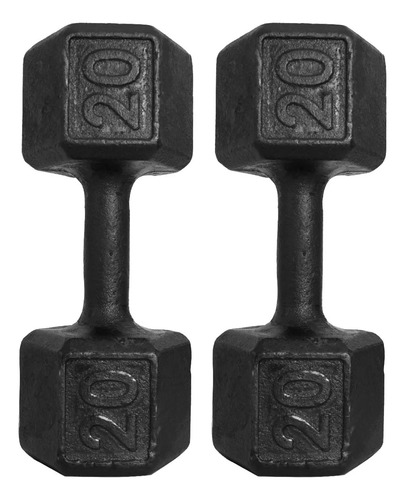 Halter Sextavado Pintado 20kg Peso De Academia