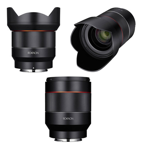 Rokinon Af 14mm, 35mm, And 50mm Three Lente Kit Para Sony E