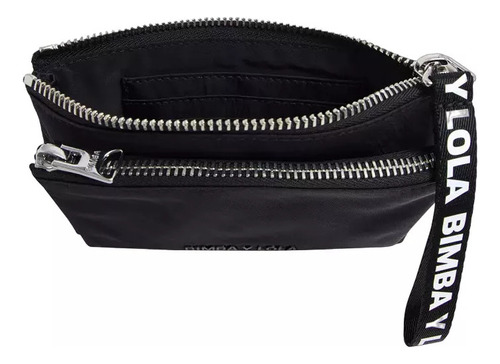 Bolso Moderno Para Mujer Cartera Bimba De Nailon Negro