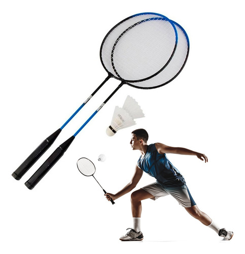 Kit Badminton 2 Raquetes 2 Petecas C/ Bolsa Kit Completo Top