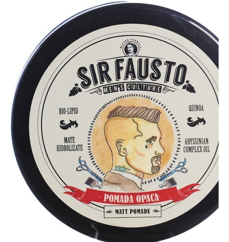 Imagen 5 de 5 de Sir Fausto Men´s Culture Pomada Opaca Cabello Barberia 200ml