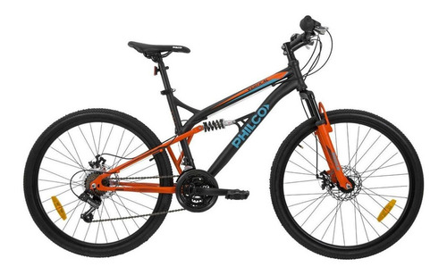 Mountain bike Philco Vertical R26 21v frenos de disco mecánico color negro/naranja  