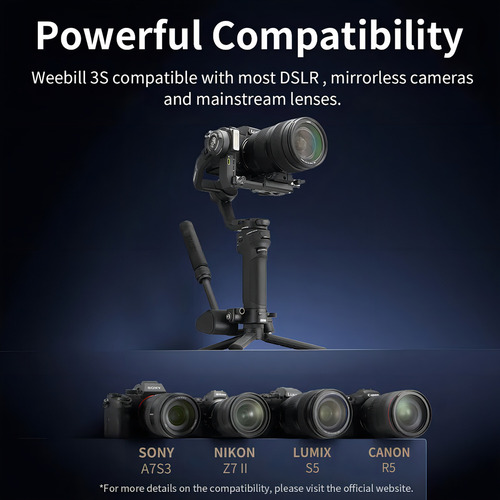 Estabilizador Gimbal Zhiyun Weebill 3 Combo Microfone E Led Cor Preto
