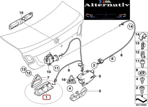 Imagen 3 de 9 de Manija Externa Apertura Eléctrica Baúl Bmw E90/60 E70/82 E88