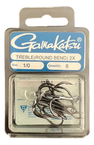 Garatéias Gamakatsu Original Treble (round Bend) 2x Size 1/0