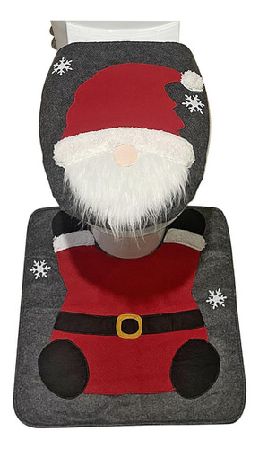 Funda Y Alfombra Para Asiento Inodoro Navidad Decoración