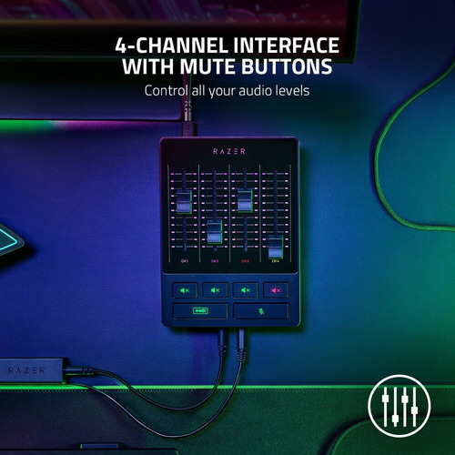 Razer Mezcladora De Audio Mixer Analógico 4 Canales Rgb Xg!