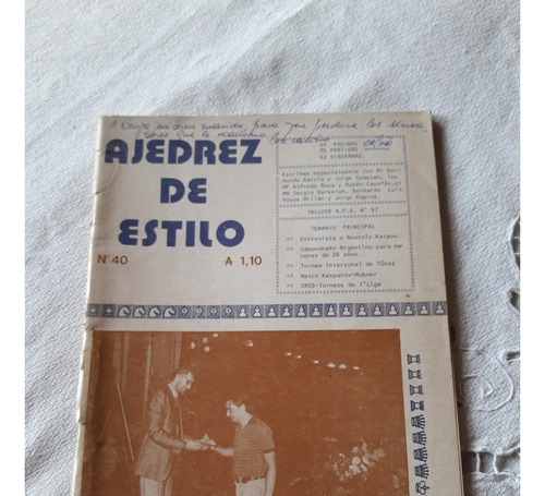 Revista Ajedrez De Estilo Nº 40 Julio De 1985