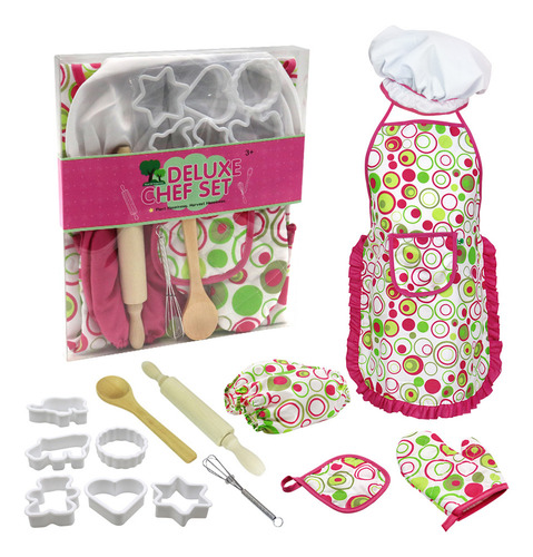 Set De Cocina Para Niños 15 Pcs Con Gorro De Chef Delantal G
