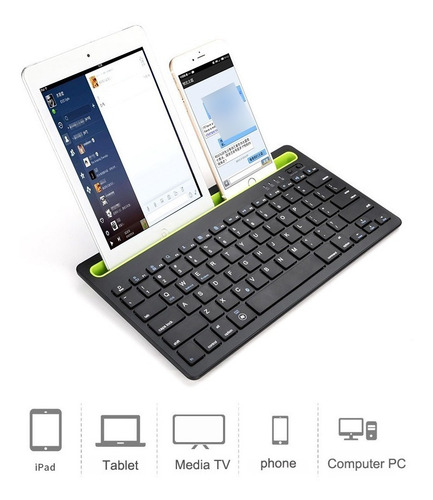 Imagen 3 de 6 de Teclado Bluetooth Español Para iPad/tablet/pc Doble Conexión