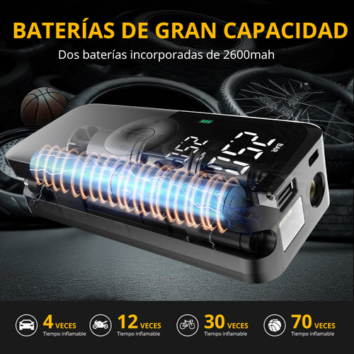 Compressor Portátil Para Pneu 30l Min Com Luz Led