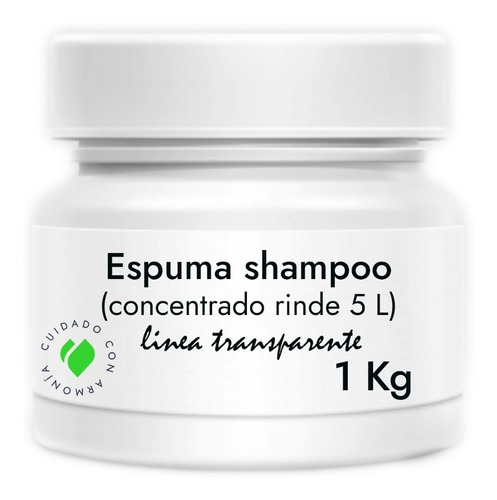 Imagen 1 de 1 de Espuma Shampoo Base Transparente Facial 1kg Conc. (rinde 5l)