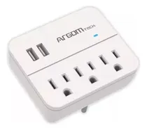 Comprar Protector Voltaje Multitomas De Pared 3 Tomas + 2 Usb Argom