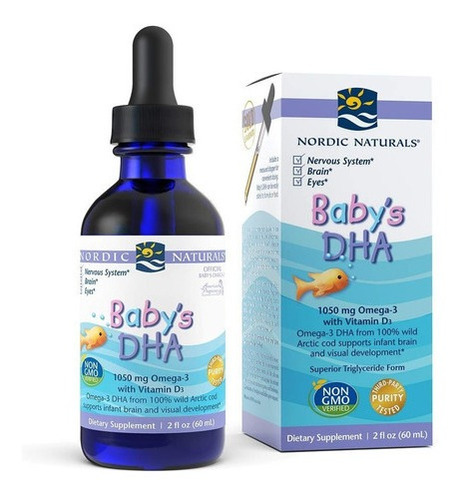 Imagem 1 de 7 de Baby's Dha Com Vitamina D3 - Nordic Naturals 60ml Importado