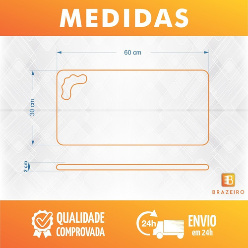Imagem 4 de 4 de Tabua De Carnes Para Churrasco 2cm - Brasil País Do Futebol
