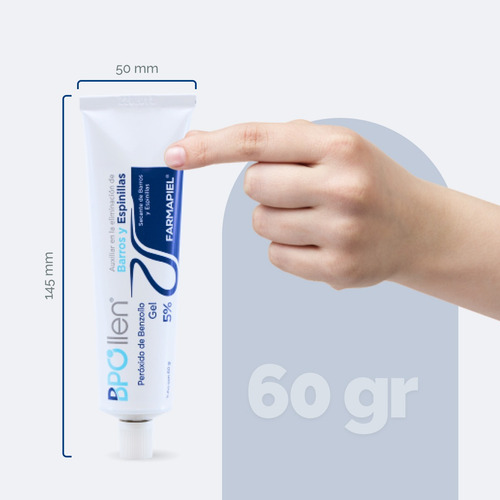 Imagen 9 de 9 de Gel Peróxido De Benzoilo Contra Acné 60 G Bpollen 5%