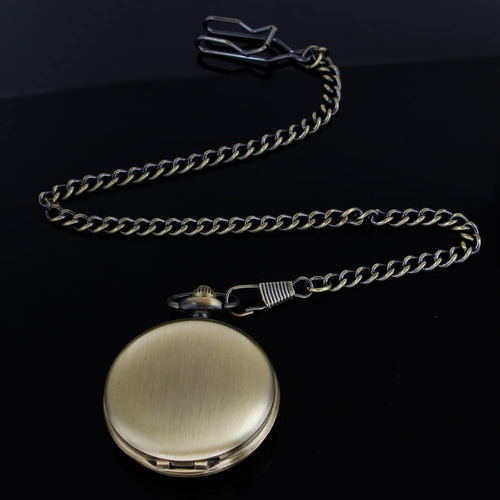 Reloj De Bolsillo Tiong Con Cadena Y Grabado Personalizado