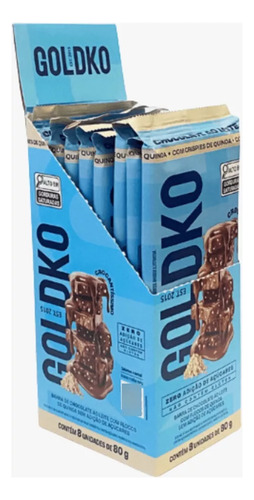 Display Barra Chocolate Goldko Crispy De Quinoa 8 Unid 80g
