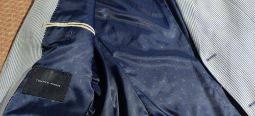 Saco Blazer Tommy Hilfiger Rayas - Talla 40 R Azul Acero 40r (Usado)
