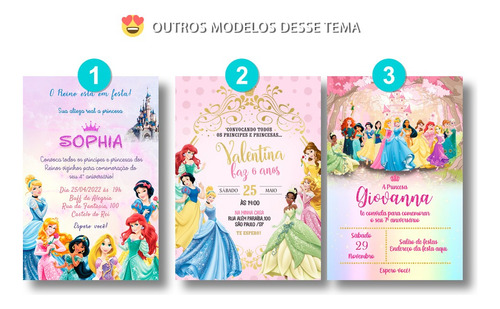 Convite Digital Aniversário Princesas