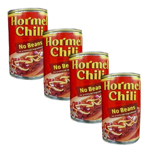 4x Hormel Chili No Beans / Chili Sin Frijoles