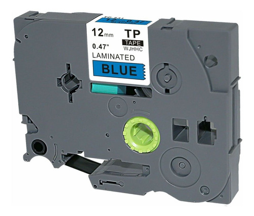 Fita Tz 531 Compatível Para Rotulador Brother 12mm Azul Cor Letra Preta / Fita Azul