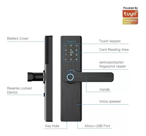 Cerradura Digital Wifi Biometrica Tarjeta Pin Para App Tuya