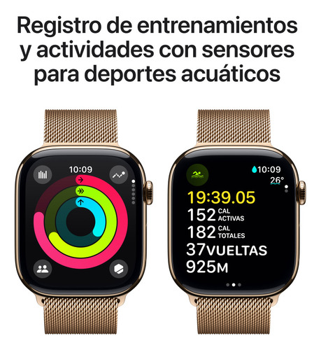 Apple Watch S10 Gps + Cellular 46mm M/l Titanio Color Oro Oro Estilo Milanés Oro Titanio, Oro
