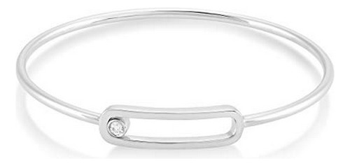 Brazalete - Sterling Silver Diamond Bangle Bracelet (1-10 Ct