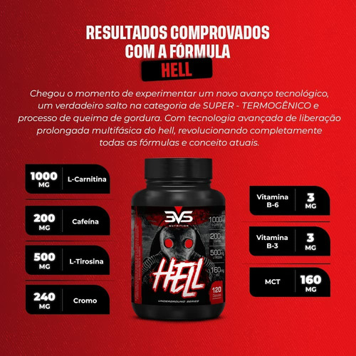 Whey Protein 3w+ Pré Treino Prohibido 360g+ Termogênico Hell Sabor Baunilha