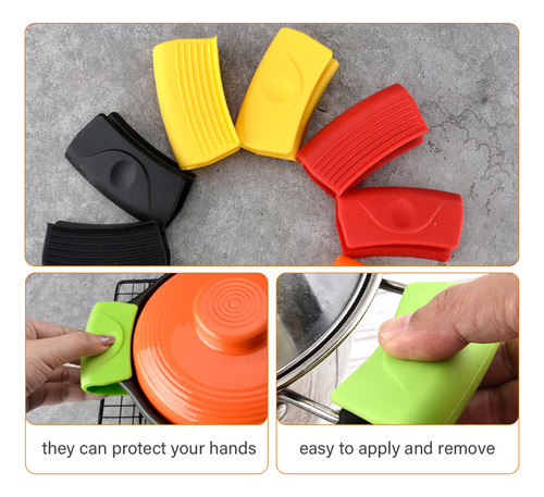 4 Pares De Clips De Silicona Con Asa Para Ollas Con Aislamie
