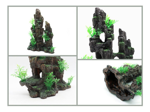 Imagen 4 de 8 de Decoración De Montaña Para Pecera, Diseño Creativo De Resina