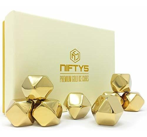 Nifty5, Piedras Para Whisky, Edición Dorada, Paquete Con 8 