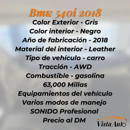 Bmw 540i Xdrive 2018 | Awd | 63k Millas | Precio Competitivo