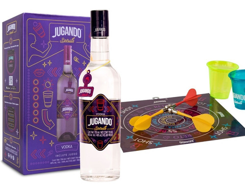 Kit Jugando Spirits Con Dardos Para Beber Y Botella Vodka