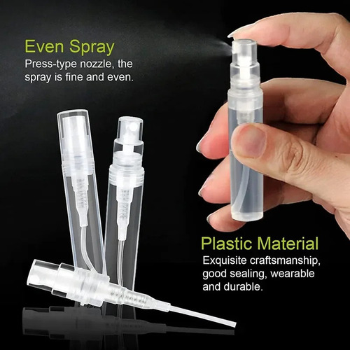 50 Uds. Mini Botella Pulverizadora De Plástico 2ml 3ml 5ml