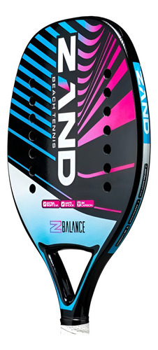 Raquete Beach Tennis Z Balance Zand Carbono 3k + Capa Cor Preto