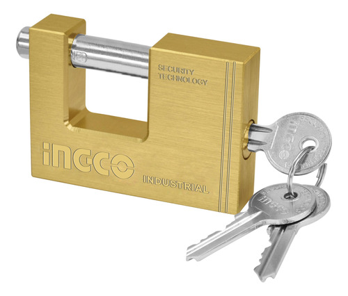 Ff Candado Seguridad 90mm Rectangular Ingco Dbbpl0902 Bronce