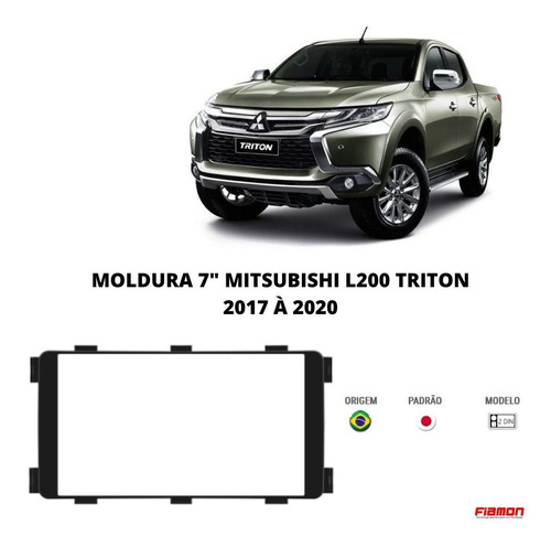 Moldura 2 Din Fiamon Mitsubishi L200 Triton 2017 À 2020