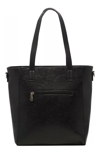 Imagen 2 de 7 de Carteras Importadas Simil Cuero Mujer Grandes Negras Amayra