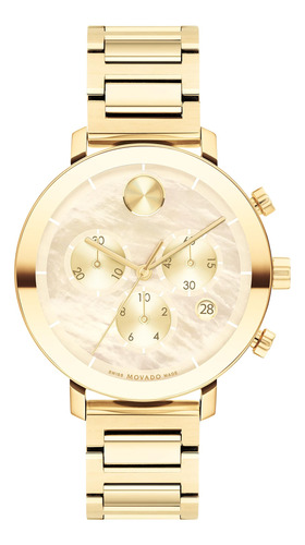 Reloj Mujer Movado Acero Inoxidable Chapado Oro Amarillo Mod