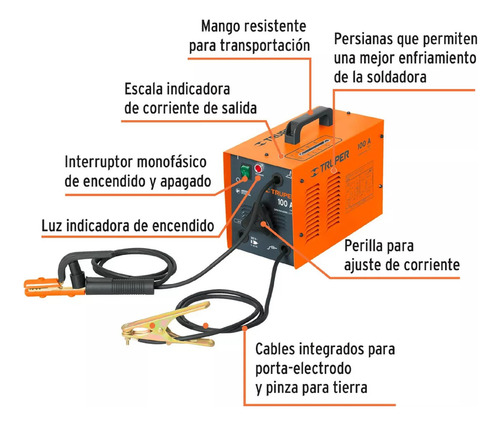 Soldadora Arco Eléctrico Corriente Alterna 100a Truper 14350