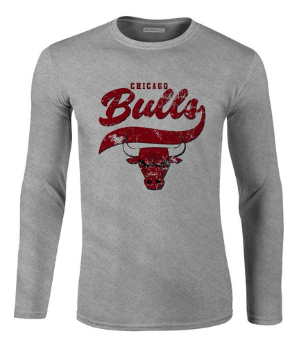 Camiseta Manga Larga Chicago Bulls Básquet Basketball Ikl