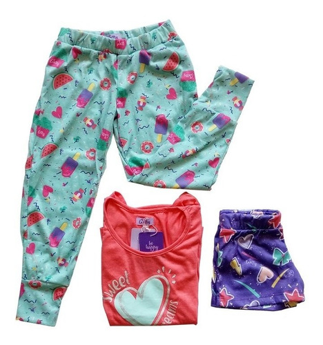 Imagen 1 de 4 de Witty Girls Pijama 3 Piezas Candy Girls Nenas Dormir