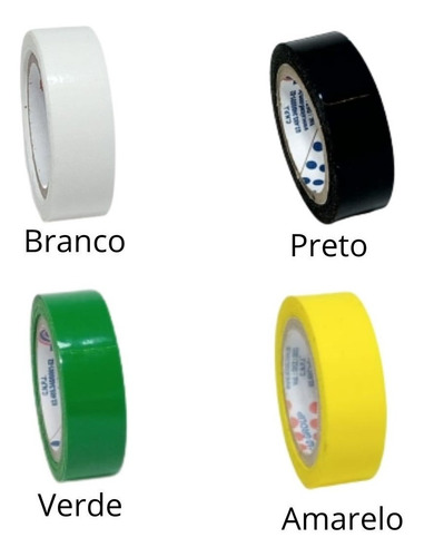 Imagem 2 de 7 de 50 Fita Adesiva 12x10 Durex Colorido Atacado Fit-pel