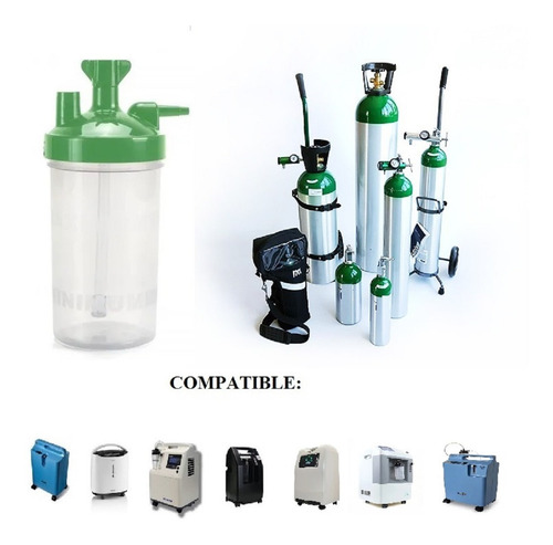 Imagen 2 de 4 de Vaso Humidificador Borboteador Concentrador -tanque Oxigeno