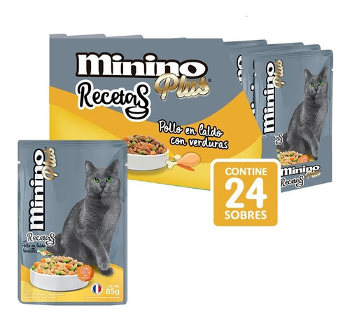 Pack X24 Alimentos Minino Plus Recetas Adultos De 85g C/u